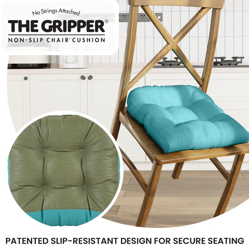 Klear Vu وسائد كراسي طعام غير قابلة للانزلاق من كليار فيو، مبطنة بشكل زائد، عالمية للاستخدام في المطبخ أو المكتب، وسادة مقعد على شكل U، 17x17 بوصة، 2 قطعة (عبوة من 1)، لون تركوازي - Image 5